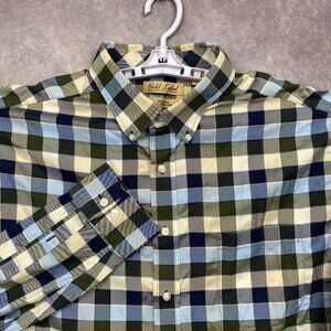 Roundtree & Yorke GOLD Label Button Shirt Men 2XB Plaid Non-Iron Performance